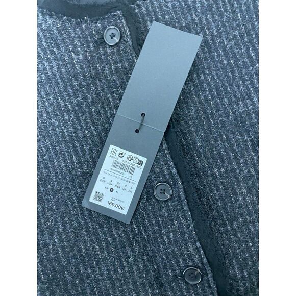 Massimo Dutti Womens Jacket Small S Gray Wool Button Up Long Sleeve 6004/562 NWT - Picture 5 of 11
